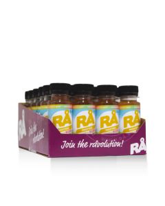 RÅ | Ingefärashot med smak av jordgubb, 24-pack (finskt etikett)